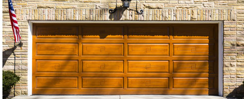 Wooden garage door